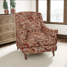Load image into Gallery viewer, Heavy Duty Red Coral Olive Green Grey Paisley Upholstery Drapery Fabric CF