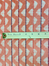 Load image into Gallery viewer, 1.9 Yard Designer Coral Geometric Stripe Chenille Upholstery Fabric WHS 3458