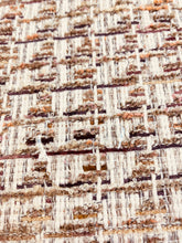 Load image into Gallery viewer, Designer Cream Brown Orange Pink Maroon Tweed Water &amp; Stain Resistant Upholstery Fabric WHS 3575