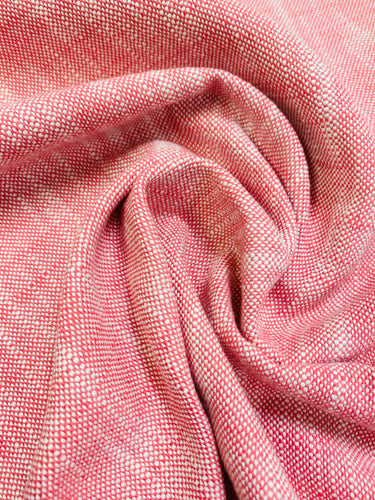 Clarke and Clarke Biarritz Raspberry Water & Stain Resistant Hot Pink White MCM Mid Century Modern Tweed Upholstery Drapery Fabric STA 3148