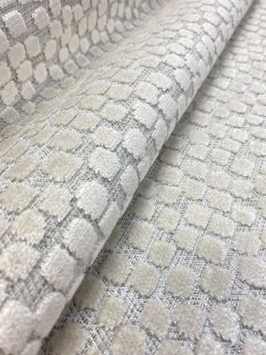 Kravet Tom Filicia Flurries Stone Grey Beige Animal Pattern Cut Velvet Upholstery Fabric STA 3411