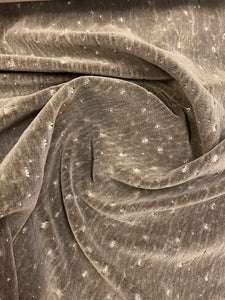 0.9 Yard Designer Mocha Brown Animal Pattern Fawn Velvet Upholstery Fabric WHS 3180