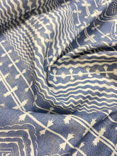 Load image into Gallery viewer, Fermoie Abbey Stripe 008 Cotton Linen Cream Blue Geometric Upholstery Fabric WHS 3401