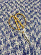 Load image into Gallery viewer, 1.8 Yard Designer MCM Mid Century Modern Navy Blue Grey Herringbone Upholstery Fabric WHS 3093