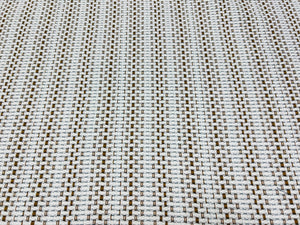 Pierre Frey F3263011 Moorea Coco Off White Brown Indoor Outdoor Woven Stripe Tweed Upholstery Fabric