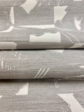 Load image into Gallery viewer, 1.5 Yard of Designer Grey Cream Abstract Geometric Indoor Outdoor Water &amp; Stain Resistant Upholstery Drapery Fabric WHS 3140