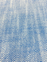 Load image into Gallery viewer, Designer Water &amp; Stain Resistant Navy Royal Blue White MCM Mid Century Modern Tweed Upholstery Fabric WHS 3145