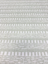 Load image into Gallery viewer, 1.25 Yard Schumacher Kiosk Sage Green Ivory Linen Stripe Geometric Upholstery Drapery Fabric WHS 3372