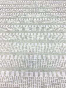 1.25 Yard Schumacher Kiosk Sage Green Ivory Linen Stripe Geometric Upholstery Drapery Fabric WHS 3372