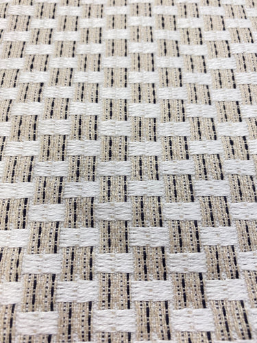 1.5 Yard of Pierre Frey Sete Fusain Indoor Outdoor White Beige Black Woven Upholstery Fabric WHS 3118