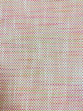 Load image into Gallery viewer, 1.7 Yard Designer Water &amp; Stain Resistant Indoor Outdoor MCM Mid Century Modern Hot Pink Green Orange White Tweed Upholstery Fabric WHS 3967