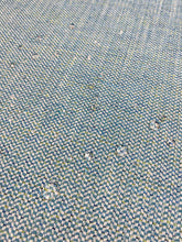 Load image into Gallery viewer, Designer Water &amp; Stain Resistant Teal Blue Green White MCM Mid Century Modern Herringbone Upholstery Fabric STA 3826