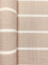 Load image into Gallery viewer, Designer Water &amp; Stain Resistant Cotton Linen Cream Beige Nautical Stripe Upholstery Drapery Fabric WHS 3972