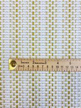 Load image into Gallery viewer, 1.5 Yard of Pierre Frey F3263004 Moorea Chartreuse Green White Indoor Outdoor Woven Stripe Tweed Upholstery Fabric WHS 3841
