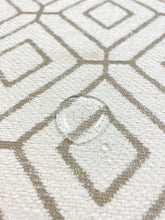 Load image into Gallery viewer, Designer Geometric Cream Taupe Chenille Water &amp; Stain Resistant Upholstery Fabric WHS 3680