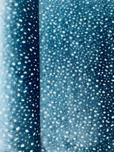 Load image into Gallery viewer, Designer Teal Blue Cream Animal Pattern Cheetah Velvet Upholstery Fabric STA 3927