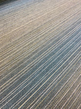 Load image into Gallery viewer, Designer Wheat Beige Aqua Blue Ombre Stripe Water &amp; Stain Resistant Upholstery Fabric WHS 3076