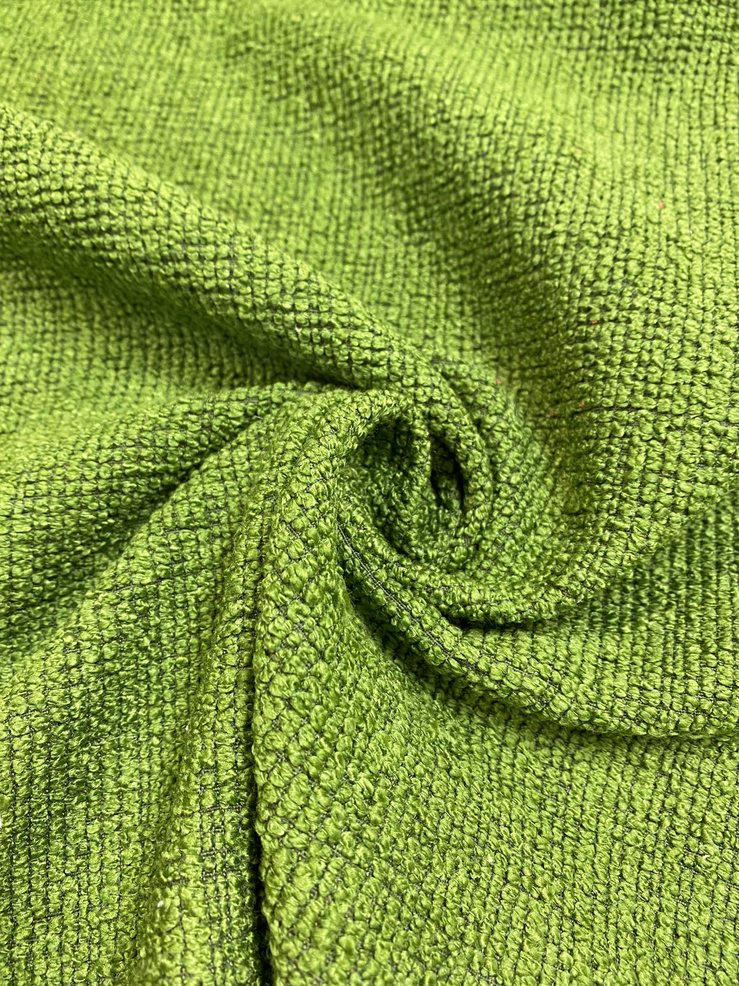 2.5 Yard Designer Water & Stain Resistant Lime Green MCM Mid Century Modern Boucle Upholstery Fabric WHS 3638