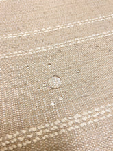 Load image into Gallery viewer, Linen Viscose Cotton Sage Beige Cream Nautical Stripe Water &amp; Stain Resistant Upholstery Drapery Fabric WHS 3613