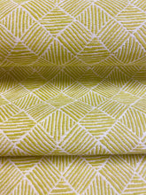 Load image into Gallery viewer, 1.5 Yard Designer Chartreuse Green Yellow Cream Abstract Geometric Upholstery Fabric WHS 3968