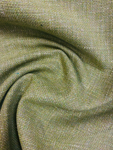Designer Water & Stain Resistant Spring Green Taupe Beige MCM Mid Century Modern Linen Tweed Upholstery Fabric WHS 3087