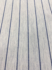 Navy Blue Cream Nautical Stripe Indoor Outdoor Water & Stain Resistant Upholstery Fabric STA 3422