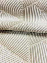 Load image into Gallery viewer, Designer Water &amp; Stain Resistant MCM Mid Century Modern Beige White Abstract Geometric Polypropylene Upholstery Fabric WHS 3462