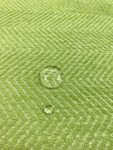 Load image into Gallery viewer, Designer Linen Herringbone Lime Green MCM Mid Century Modern Chenille Water &amp; Stain Resistant Upholstery Fabric WHS 3050