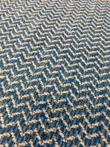 Designer Heavy Duty Green Blue Cream Chevron Upholstery Fabric STA 3844