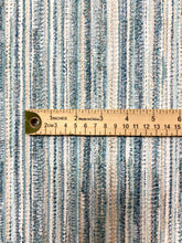 Load image into Gallery viewer, Designer Woven Teal Aqua Beige Cream Stripe Upholstery Fabric WHS 4188