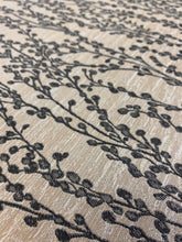 Load image into Gallery viewer, Designer Charcoal Grey Beige Botanical Floral Upholstery Fabric STA 3751