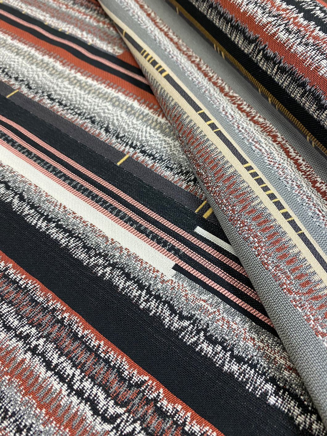 Robert Allen Arras Terracotta Water & Stain Resistant Rusty Brown Beige Grey Abstract Upholstery Fabric WHS 3316