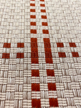 Load image into Gallery viewer, 1.8 Yard Designer Water &amp; Stain Resistant Beige Rusty Red Woven Check Upholstery Fabric WHS 3227