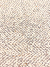 Load image into Gallery viewer, Designer Grey Cream Herringbone MCM Mid Century Modern Tweed Water &amp; Stain Resistant Upholstery Fabric WHS 3338