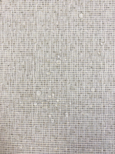 Designer Grey Cream Woven Water Stain Resistant MCM Mid Century Modern Tweed Upholstery Fabric WHS 3754