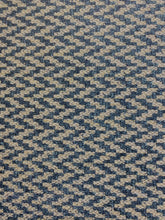 Load image into Gallery viewer, 1.8 Yard Designer Navy Blue Grey Chenille Herringbone Tweed Upholstery Fabric WHS 3984