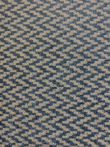 1.8 Yard Designer Navy Blue Grey Chenille Herringbone Tweed Upholstery Fabric WHS 3984