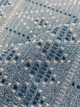 Load image into Gallery viewer, Designer Antique Blue Navy Beige Geometric Woven Upholstery Fabric WHS 3836
