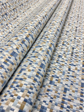 Load image into Gallery viewer, 1.75 Yard Kravet Designer 34697-521 Ochre Brown Grey Blue Woven Abstract MCM Mid Century Modern Water Resistant Upholstery Fabric STA 3041