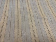 Load image into Gallery viewer, Designer Beige Yellow Stripe Belgian Linen Upholstery Drapery Fabric