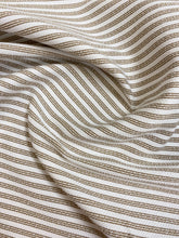 Load image into Gallery viewer, Designer Polypropylene Beige White Woven Nautical Stripe Upholstery Fabric WHS 3874
