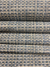 Load image into Gallery viewer, Designer French Blue Beige Grey MCM Mid Century Modern Tweed Chenille Upholstery Fabric WHS 4051
