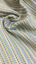 Load image into Gallery viewer, Romo Esker Wasabi Indoor Outdoor Chartreuse Green Grey Turquoise Blue White Woven Upholstery Fabric STA 3324