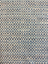 Load image into Gallery viewer, Designer Water &amp; Stain Resistant French Blue Cream Grey Silver Metallic Tweed Upholstery Fabric WHS 3839