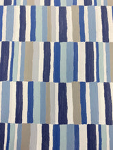 Load image into Gallery viewer, 2.5 Yard of Thibaut Carnivale InsideOut Navy Blue Taupe Grey White Abstract Geometric Upholstery Fabric WHS 3714