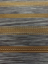 Load image into Gallery viewer, 1.6 Yard Designer Navy Blue Brown Cream Geometric Stripe Upholstery Fabric WHS 3358