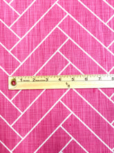 Load image into Gallery viewer, 58" Wide Hot Pink White Geometric Trellis Linen Drapery Upholstery Fabric STA 3308
