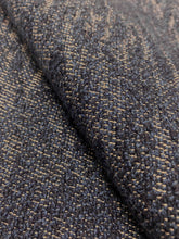 Load image into Gallery viewer, 1.75 Yard Navy Blue White MCM Mid Century Modern Tweed Upholstery Fabric WHS 3731