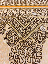Load image into Gallery viewer, 1.5 Yard Designer Water &amp; Stain Resistant Brown Mustard Beige Ethnic Stripe Upholstery Fabric WHS 3843