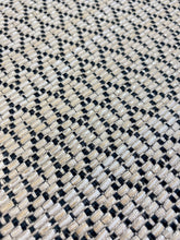 Load image into Gallery viewer, Designer Beige Black Cream Geometric Polypropylene Upholstery Fabric WHS 3449